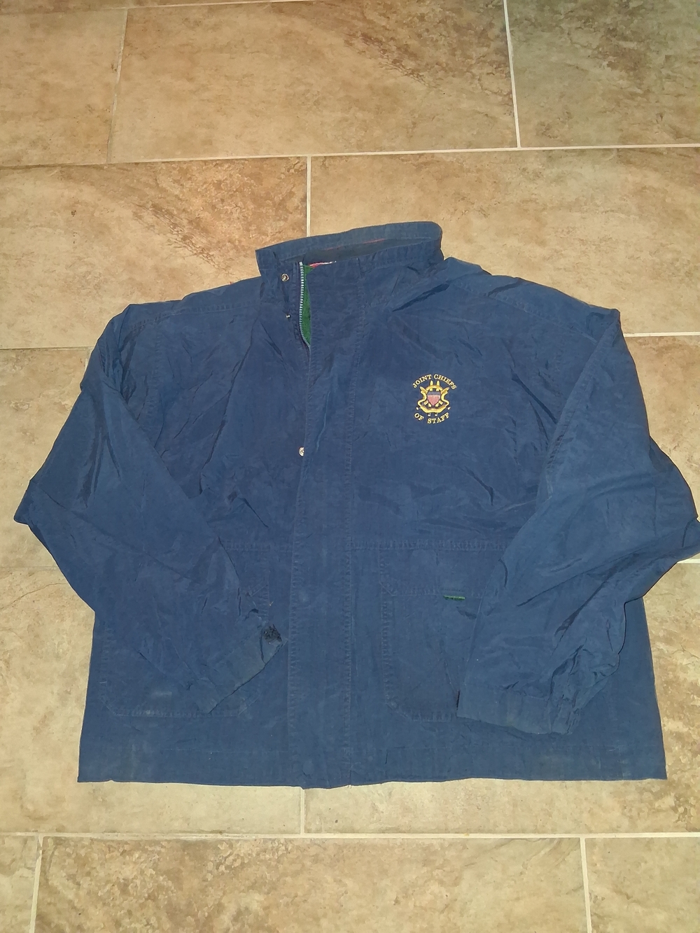 Men's Navy Blue Casual Jacket with Embroidered JOiNT CHEIFS OF STAFF